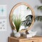 Baxton Studio Bella Modern Bohemian Natural Brown Mahognay Wood and Natural Rattan Round Mirror 226-13098-ZORO - alternate 3
